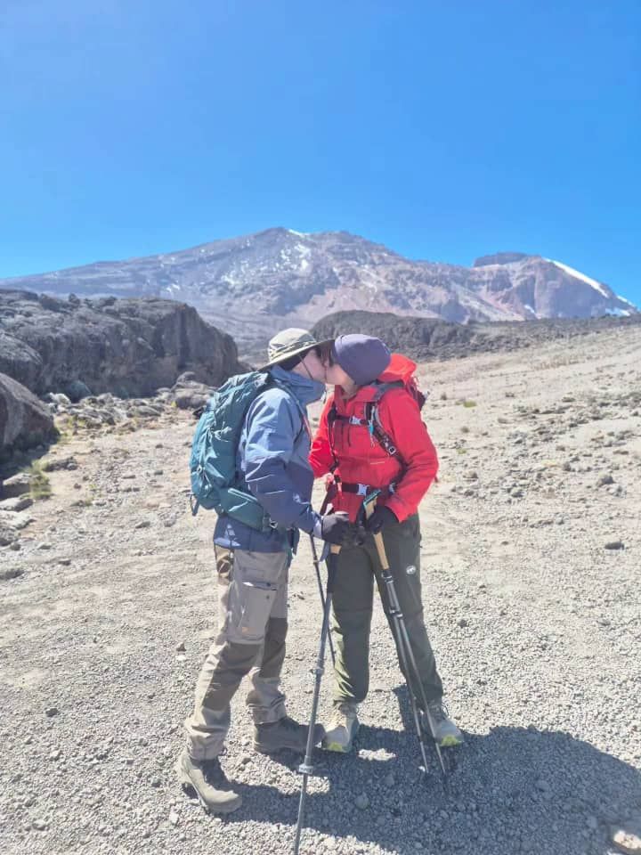 On the way to Uhuru Peak, the love is burning strong.